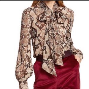 [ nwot ] Altuzarra Snake Print Blouse